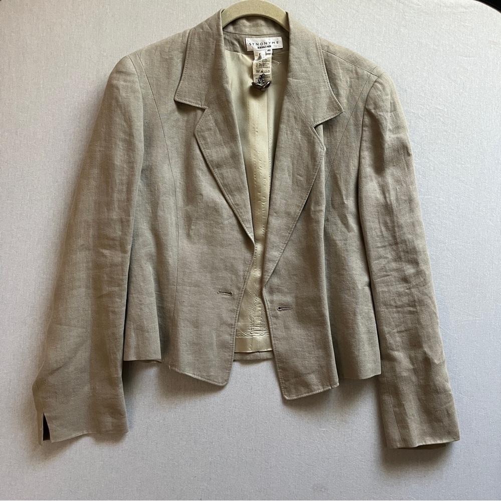 Eileen Fisher Beige Linen Blend Blazer